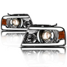 ARMORDILLO® LMP Series 2004-2008 Ford F-150 Halogen Projector Headlights w/ LumenX Light Bar -Chrome Housing