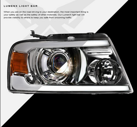 Ford F150 LED Headlight Chrome Housing LMX Series Led Headlight assembly for Ford Truck by Armrodillo