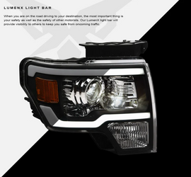 F150 LED Headlight Black Housing LMP Series Led Headlight assembly for Ford Truck by Armrodillo