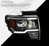 ARMORDILLO® LMP Series 2009-2014 Ford F-150 Halogen Projector Headlights w/ LumenX Light Bar -Black Housing
