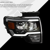 ARMORDILLO® LMP Series 2009-2014 Ford F-150 Halogen Projector Headlights w/ LumenX Light Bar -Black Housing