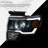 ARMORDILLO® LMX Series 2009-2014 Ford F-150 LED Projector Headlights w/ LumenX Light Bar -Black Housing