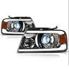ARMORDILLO® LMX Series 2004-2008 Ford F-150 LED Projector Headlights w/ LumenX Light Bar -Chrome Housing