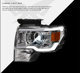 Ford F150 LED Headlight Chrome LMX Series Led Headlight assembly for Ford Truck by Armrodillo
