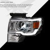ARMORDILLO® LMX Series 2009-2014 Ford F-150 LED Projector Headlights w/ LumenX Light Bar -Chrome Housing