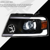 ARMORDILLO® LMX Series 2004-2008 Ford F-150 LED Projector Headlights w/ LumenX Light Bar -Black Housing