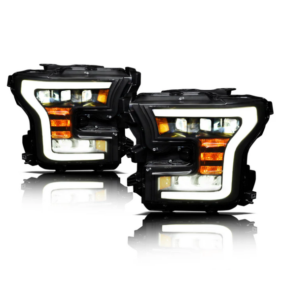 ARMORDILLO® TRI-PRO Series 2015-2017 Ford F-150 LED Projector Headlights -Black Housing