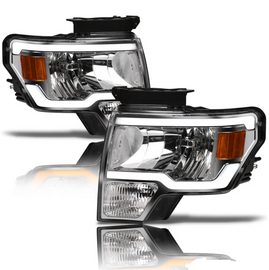 Ford F150 LEd Headlight Chrome Housing SQ Series Led Headlight assembly for F150 by Armrodillo