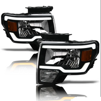 Ford F150 LEd Headlight Black Housing SQ Series Led Headlight assembly for F150 by Armrodillo