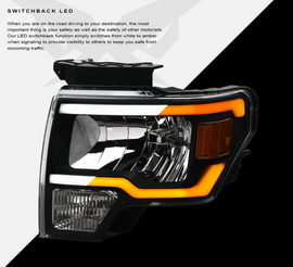 Ford F150 LED Headlight Black SQ Series Led Headlight assembly for F150 by Armrodillo