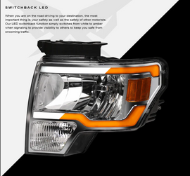 Ford F150 LEd Headlight Chrome SQ Series Led Headlight assembly for F150 by Armrodillo