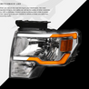 ARMORDILLO® SQ Series 2009-2014 Ford F-150 Headlights (Crystal Headlights w/ Sequential Signal/LumenX Light Bar) -Chrome Housing