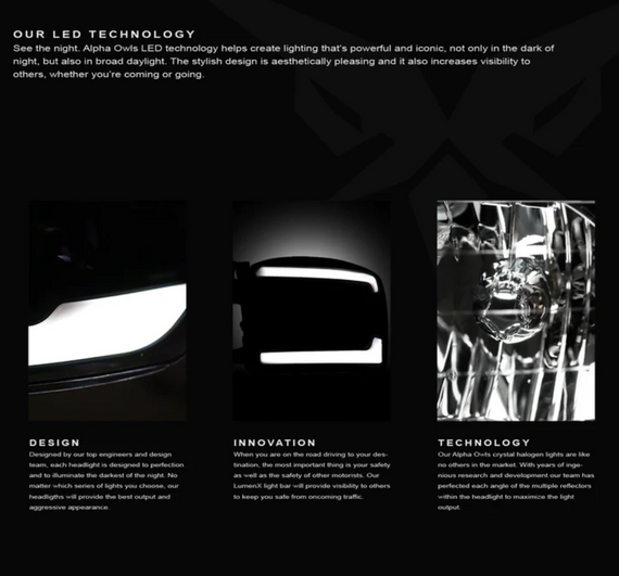 ARMORDILLO® SQ Series 2004-2008 Ford F-150 Headlights (Crystal Headlights w/ Sequential Signal/LumenX Light Bar) -Chrome Housing