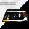 ARMORDILLO® SQP Series 2004-2008 Ford F-150 Projector Headlights (Halogen Projector w/ Sequential Signal/LumenX Light Bar) - Black Housing