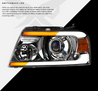 ARMORDILLO® SQP Series 2004-2008 Ford F-150 Projector Headlights (Halogen Projector w/ Sequential Signal/LumenX Light Bar) - Chrome Housing