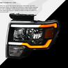ARMORDILLO® SQP Series 2009-2014 Ford F-150 Projector Headlights (Halogen Projector w/ Sequential Signal/LumenX Light Bar) - Black Housing