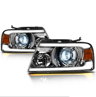 Ford F150 LEd Headlight Chrome Housing Square SQX Series Led Headlight assembly for Ford Truck by Armrodillo