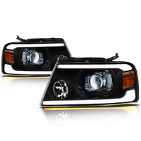 Ford F150 LEd Headlight Black Housing Square SQX Series Led Headlight assembly for Ford Truck by Armrodillo