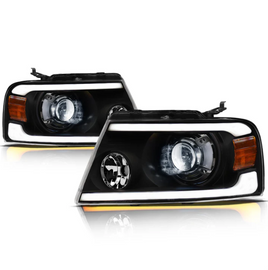 Ford F150 LEd Headlight Black Housing Square SQX Series Led Headlight assembly for Ford Truck by Armrodillo