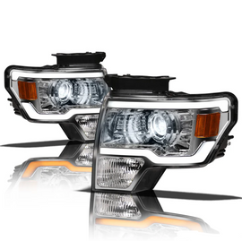 Ford F150 LEd Headlight Chrome Housing SQX Series Led Headlight assembly for Ford Truck by Armrodillo