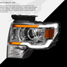 ARMORDILLO® SQX Series 2009-2014 Ford F-150 LED Projector Headlights (LED Projector w/ Sequential Signal/LumenX Light Bar) -Chrome Housing