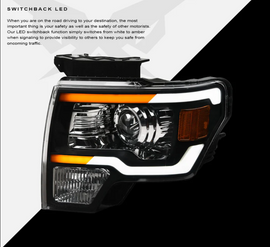 Ford F150 LEd Headlight Black Housing SQX Series Led Headlight assembly for Ford Truck by Armrodillo
