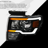 ARMORDILLO® SQX Series 2009-2014 Ford F-150 LED Projector Headlights (LED Projector w/ Sequential Signal/LumenX Light Bar) -Black Housing