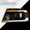 ARMORDILLO® SQX Series 2004-2008 Ford F-150 LED Projector Headlights (LED Projector w/ Sequential Signal/LumenX Light Bar) -Black Housing