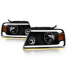 ARMORDILLO® SQ Series 2004-2008 Ford F-150 Headlights (Crystal Headlights w/ Sequential Signal/LumenX Light Bar) -Black Housing