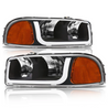 ARMORDILLO® LM Series 1999-2006 GMC Sierra 1500 Headlights (Crystal Headlights w/ LumenX Light Bar) -Black Housing