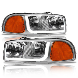 GMC Truck LEd Headlight Chrome Housing LM Series Led Headlight assembly for GMC by Armrodillo