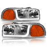 ARMORDILLO® LM Series 1999-2006 GMC Sierra 1500 Headlights (Crystal Headlights w/ LumenX Light Bar) -Chrome Housing