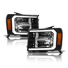 ARMORDILLO® LM Series 2007-2013 GMC Sierra 1500 Headlights (Crystal Headlights w/ LumenX Light Bar) -Black Housing