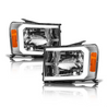ARMORDILLO® LM Series 2007-2013 GMC Sierra 1500 Headlights (Crystal Headlights w/ LumenX Light Bar) -Chrome Housing
