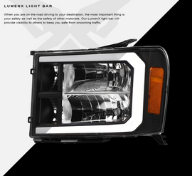 GMC Sierra LEd Headlight Black Housing LM Series Led Headlight assembly for GMC Truck by Armrodillo
