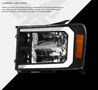 ARMORDILLO® LM Series 2007-2013 GMC Sierra 1500 Headlights (Crystal Headlights w/ LumenX Light Bar) -Black Housing