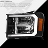 ARMORDILLO® LM Series 2007-2013 GMC Sierra 1500 Headlights (Crystal Headlights w/ LumenX Light Bar) -Black Housing