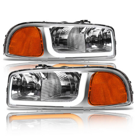 GMC Sierra LEd Chrome Headlight SQ Series Led Headlight assembly for GMC by Armrodillo