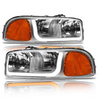 ARMORDILLO® SQ Series 1999-2006 GMC Sierra 1500 Headlights (Crystal Headlights w/ Sequential Signal/LumenX Light Bar) -Chrome Housing
