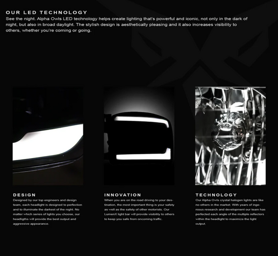 ARMORDILLO® LM Series 2009-2018 Dodge RAM 1500 Headlights (Crystal Headlights w/ LumenX Light Bar) -Black Housing