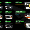ARMORDILLO® LMP Series 2012-2015 Toyota Tacoma Halogen Projector Headlights w/ LumenX Light Bar -Black Housing