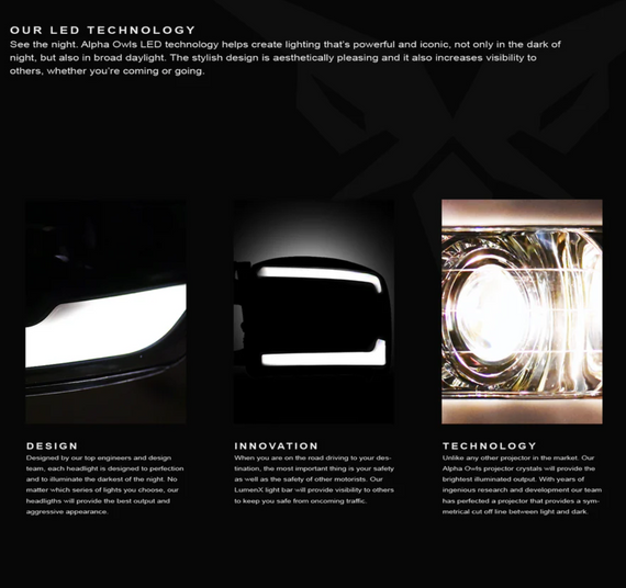 ARMORDILLO® LMP Series 2002-2005 Dodge RAM 1500 Halogen Projector Headlights w/ LumenX Light Bar -Chrome Housing