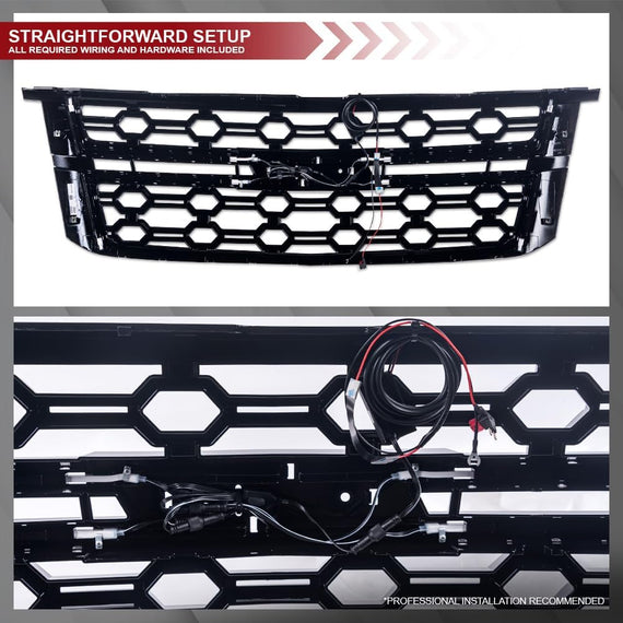 ARMORDILLO® 2015-2020 Chevrolet Suburban Dynamic Sequential LED Front Grille -Gloss Black