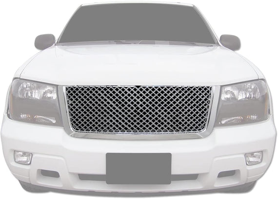 ARMORDILLO® 2006-2009 Chevrolet Trailblazer Mesh Style Front Hood Bumper Grille -Chrome