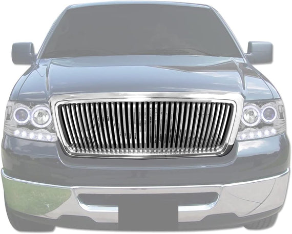ARMORDILLO® 2004-2008 Ford F-150 Vertical Style Front Hood Bumper Grille -Chrome