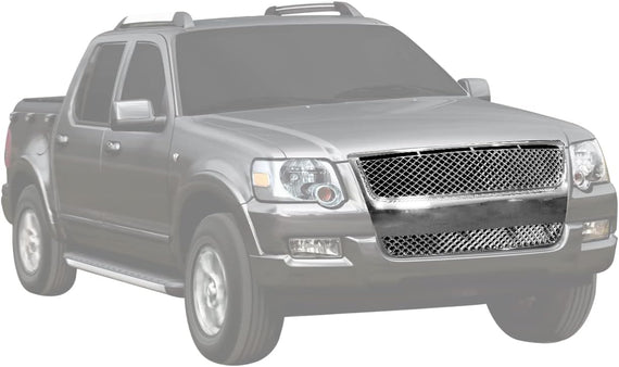 ARMORDILLO® 2007-2010 Ford Explorer Sport Trac Mesh Style Front Grille -Chrome
