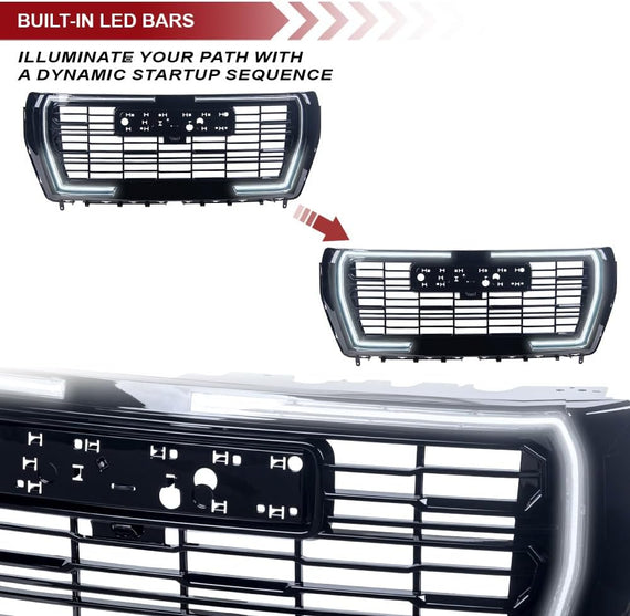 ARMORDILLO® 2021-2024 GMC Yukon/Yukon XL/Denali Dynamic Sequential LED Front Grille -Gloss Black