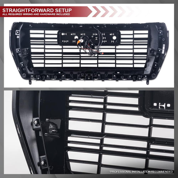 ARMORDILLO® 2021-2024 GMC Yukon/Yukon XL/Denali Dynamic Sequential LED Front Grille -Gloss Black