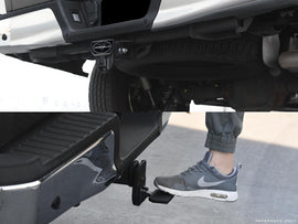 Easy flip up hitch step for pickup truck by armordillo