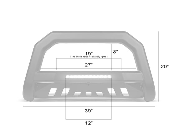 ARMORDILLO® AR-T 1997-2002 Ford Expedition Grille Guard LED Bull Bar -Matte Black